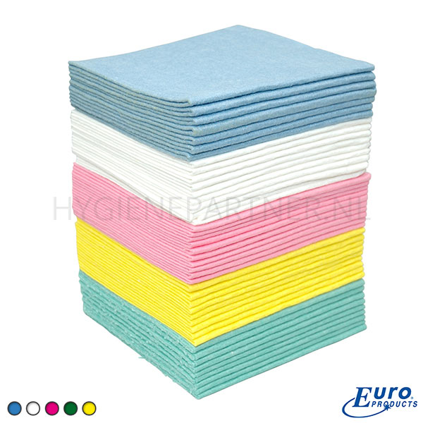WM701016-30 Euro Products klassieke poetsdoeken non-woven 38x40 cm blauw