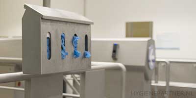 RVS dispensers voor disposable latex handschoenen - Hygienepartner.nl