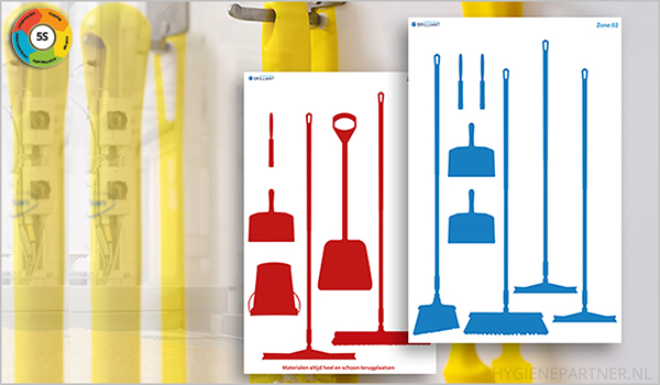 Schaduwborden ideaal voor kleurcodesysteem | Hygienepartner.nl