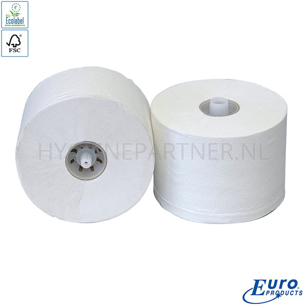 101595.000 Euro Products toiletpapier met dop 2-laags recycled 100 meter wit