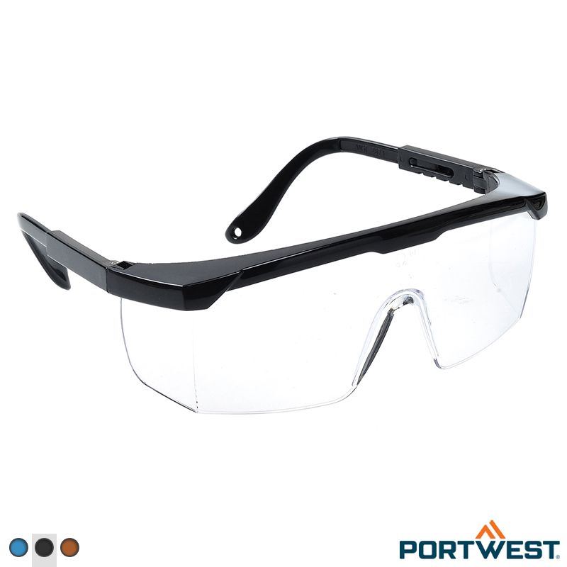 PB051078 Portwest PW33BLU veiligheidsbril polycarbonaat helder blauw
