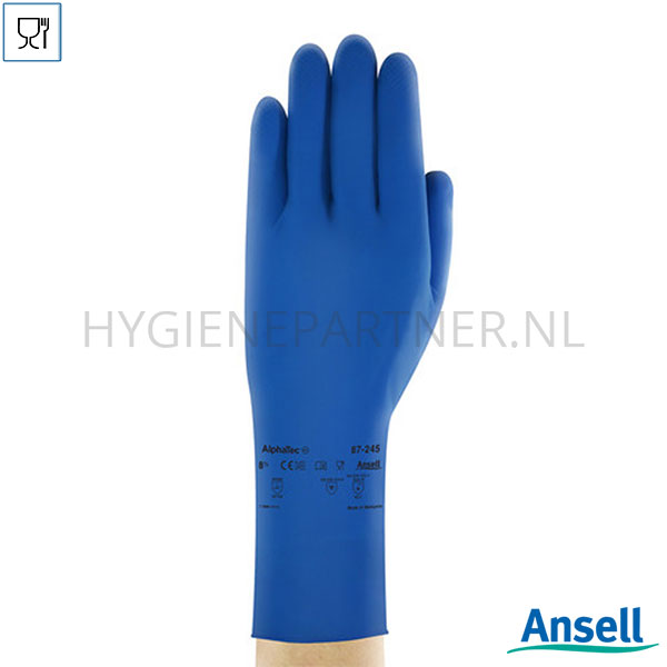 106373.030 Ansell AlphaTec 87-245 handschoen rubberlatex chemiebestendig