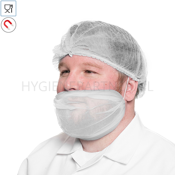 109149.050 Baardmasker detecteerbaar micromaas nylon super fijne mazen wit