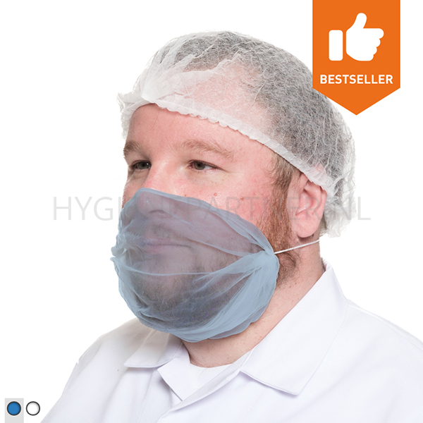 109153.050 Baardmasker micromaas nylon super fijne mazen XL wit