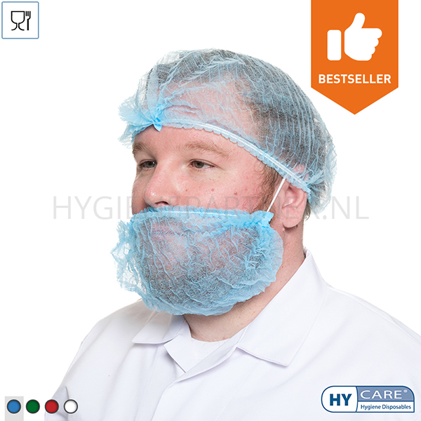 109320.030 Hycare disposable baardmasker non-woven polypropyleen blauw
