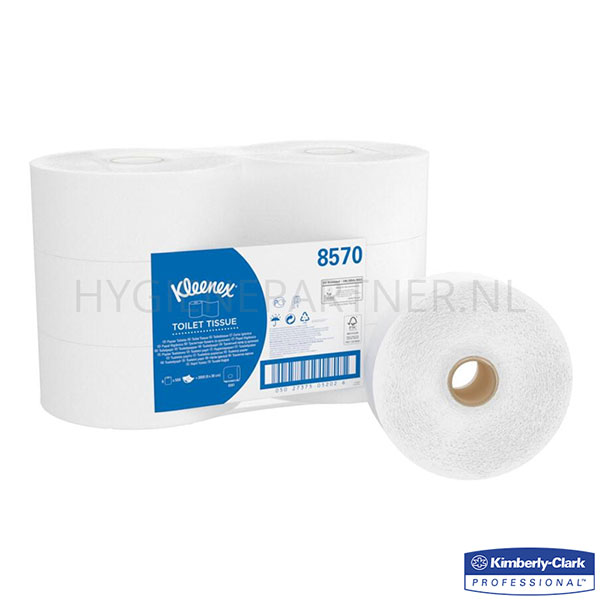 113448.000 Kimberly-Clark Kleenex 8570 toiletpapier 2-laags 500 vel 38x9 cm wit