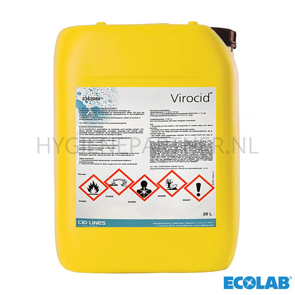 122022.000 Ecolab Virocid desinfectiemiddel transportmiddelen 20 liter