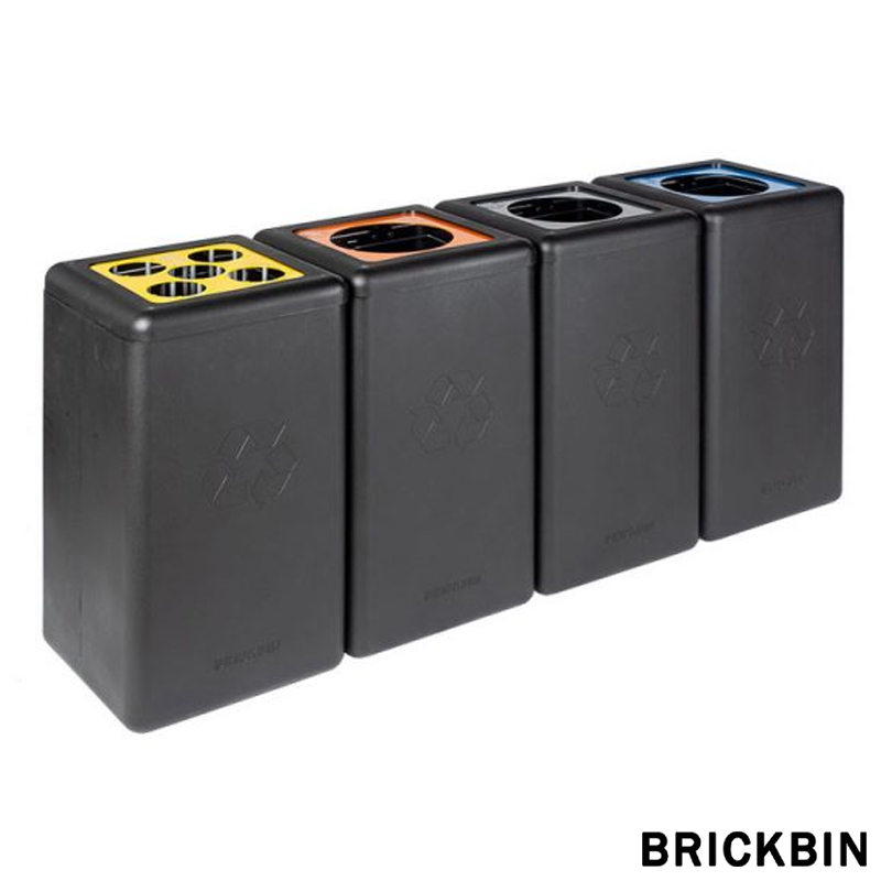 122630.050 BrickBin afvalbak met ronde 20 cm opening restafval 65 liter wit/grijs