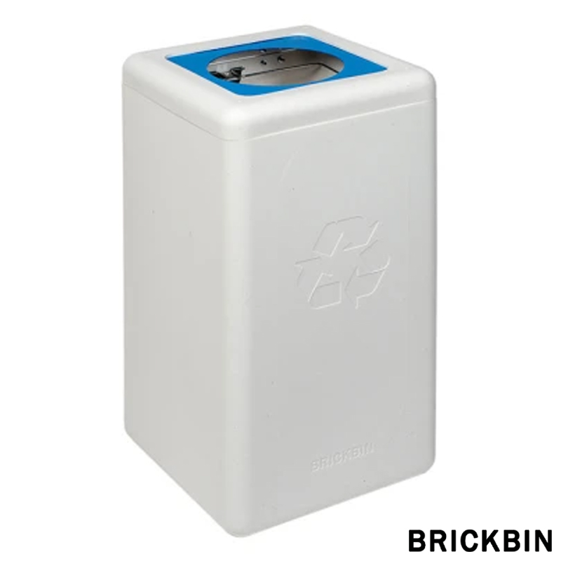 122632.050 BrickBin afvalbak met ronde 20 cm opening papier 65 liter wit/blauw