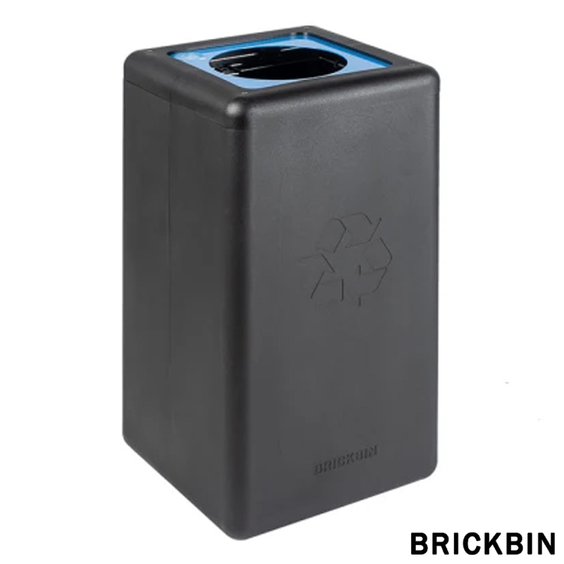 122632.090 BrickBin afvalbak met ronde 20 cm opening papier 65 liter zwart/blauw