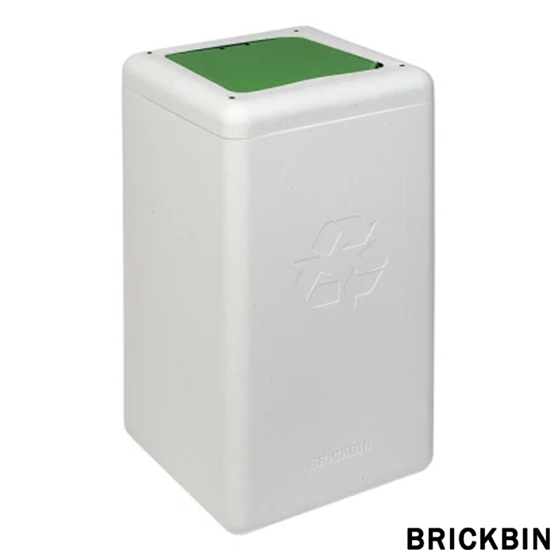 122633.050 BrickBin afvalbak met klepdeksel GFT 65 liter wit/groen