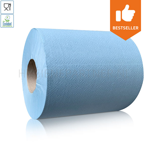 122645.000 Poetspapier midi 1-laags centerfeed 300 meter blauw