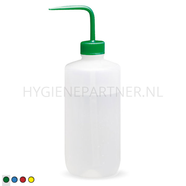 122951.020 Spuitfles LDPE transpararant met gekleurde stijgbuis PP 500 ml groen