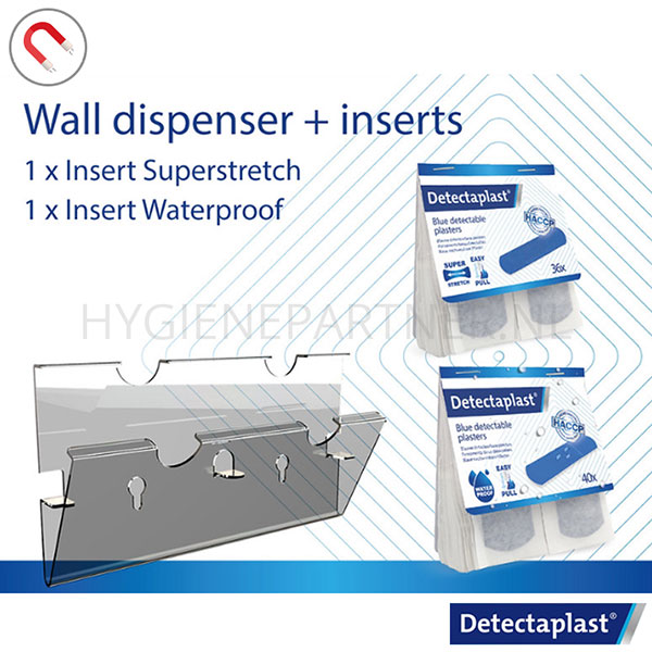 123318.001 Detectaplast pleisterdispenser Elastic Tear&Wear en Waterproof pleisters detecteerbaar 25x72 mm