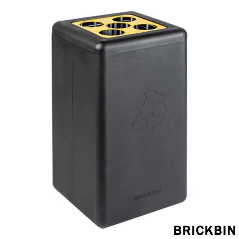 123443.090 BrickBin bekerbak met 5 gaten zwart/geel