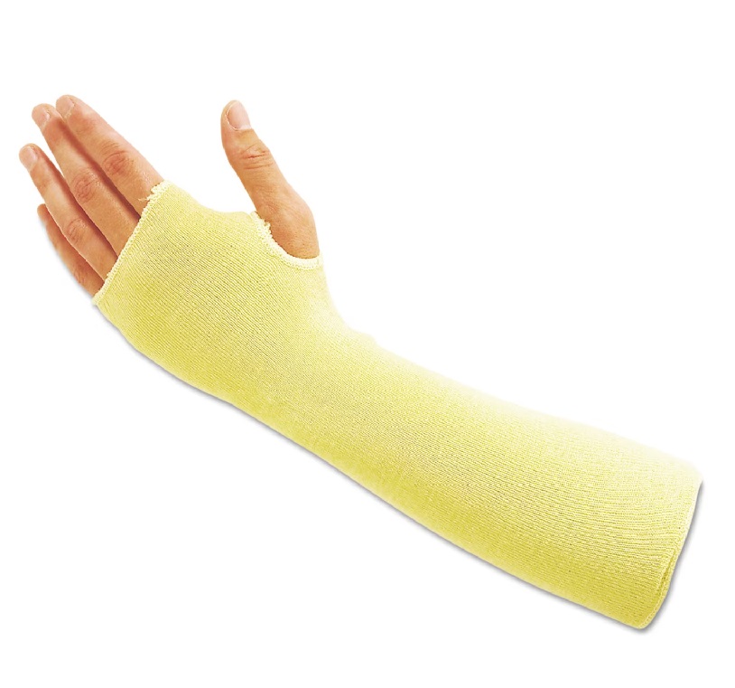 124337.060 Armbeschermer duimgat kevlar HSP Aracut PA Sleeve 18 45 cm geel