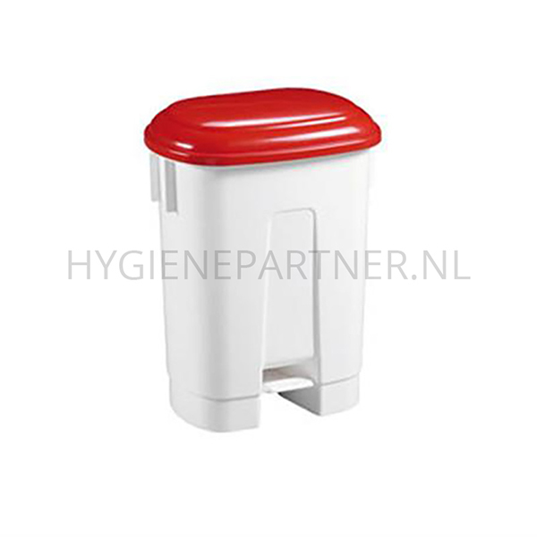 BA011030-40 Kunststof pedaalemmer 60 liter wit/rood