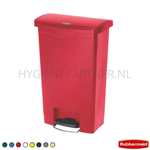BA011154-40 Rubbermaid Slim Jim Step-on afvalbak kunststof front step 50 liter rood