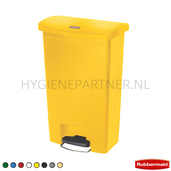 BA011154-60 Rubbermaid Slim Jim Step-on afvalbak kunststof front step 50 liter geel