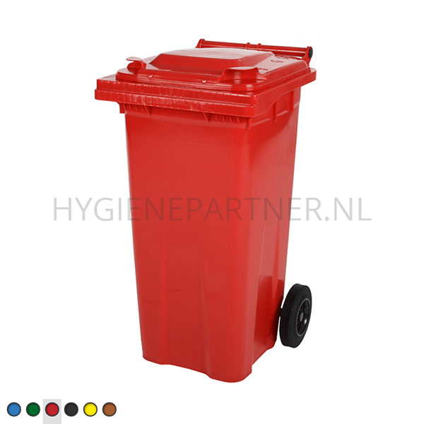 BA101002-40 Kunststof afvalcontainer 120 liter met twee wielen rood