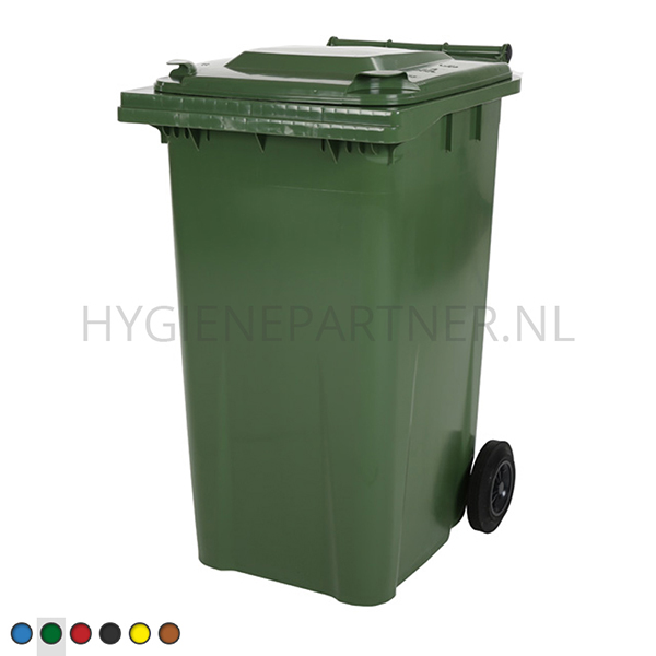 BA101007-20 Kunststof afvalcontainer 240 liter met twee wielen groen