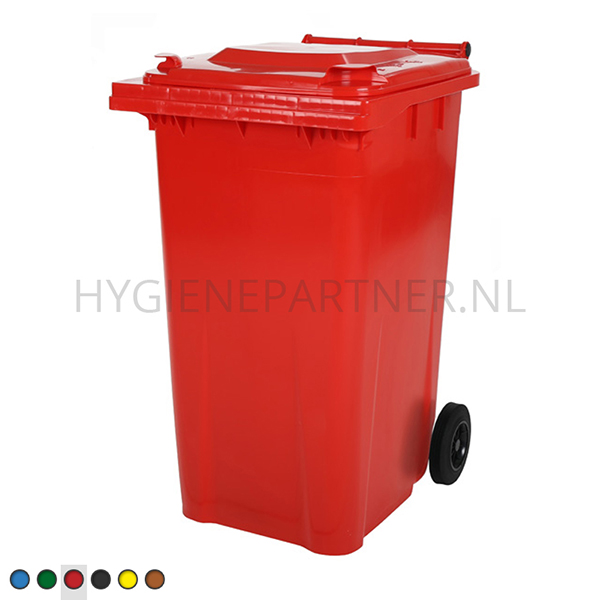 BA101007-40 Kunststof afvalcontainer 240 liter met twee wielen rood