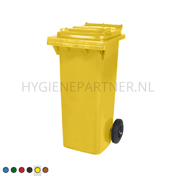 BA101008-60 Kunststof afvalcontainer 80 liter met twee wielen geel