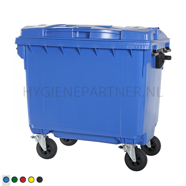BA101012-30 Kunststof afvalcontainer 660 liter met vier wielen blauw
