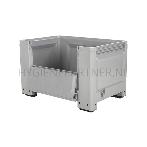 BA201022-95 Palletbox met klep 4 poten 1200x800x760 mm 535 liter grijs