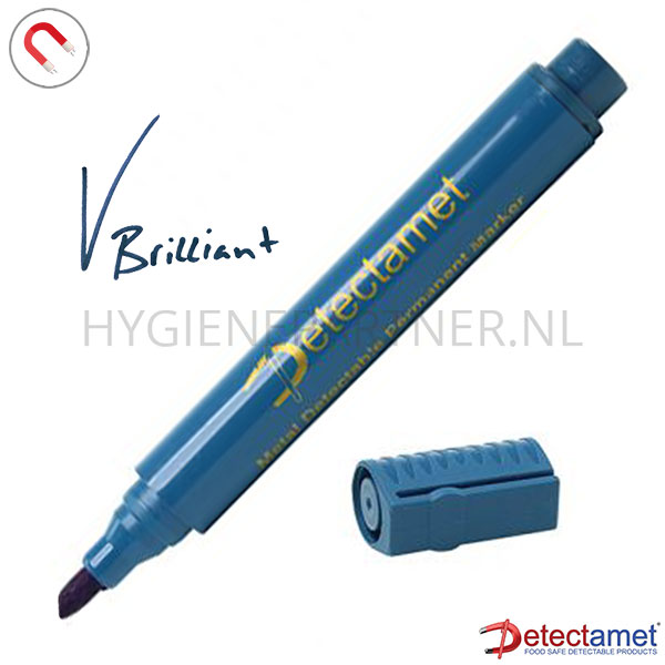 DE061006 Detectamet permanente marker detecteerbaar beitelvormige punt inkt blauw