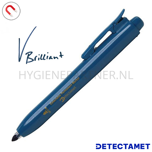 110892.030.30 Detectamet permanente marker detecteerbaar inklikbaar ronde punt inkt blauw