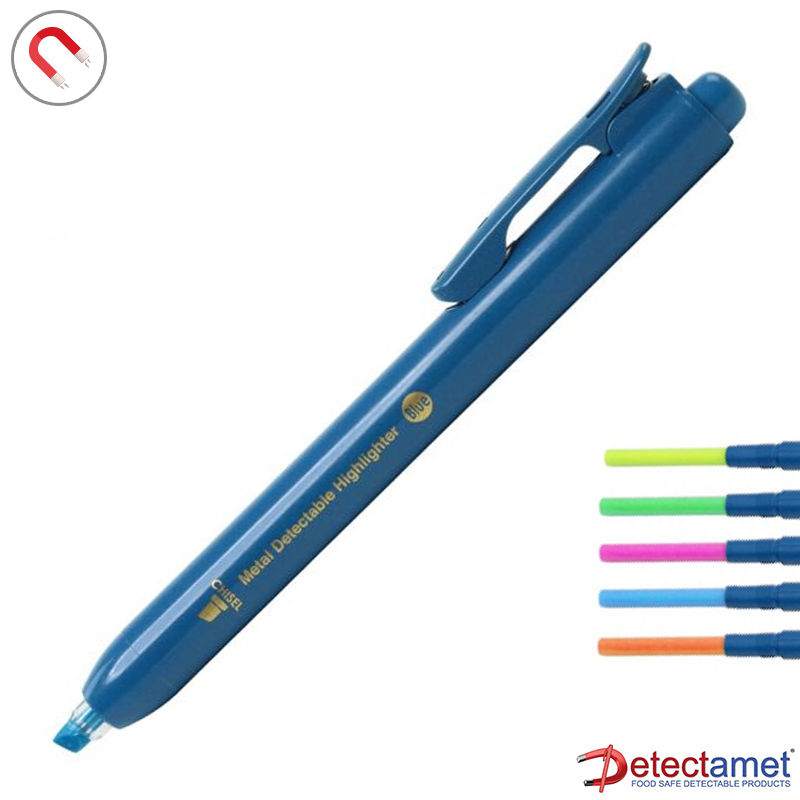 110904.030 Detectamet markeerstift detecteerbaar inklikbaar fluorescerende inkt set 5 stuks