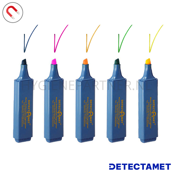 110906.030 Detectamet markeerstiften detecteerbaar fluorescerende inkt set 5 stuks