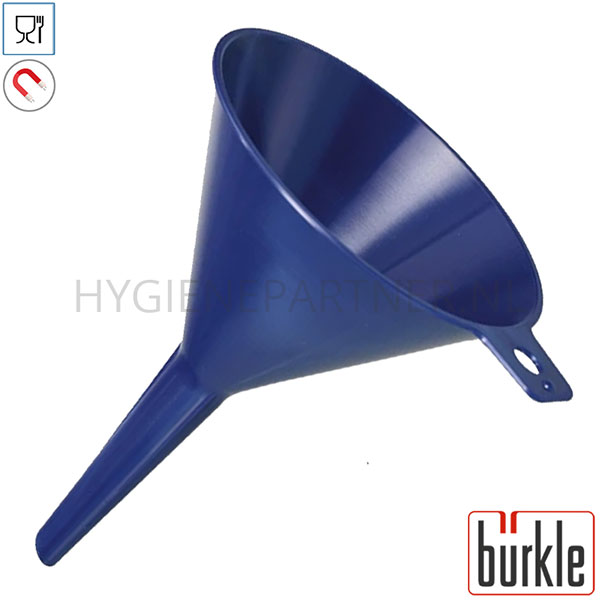 DE551001-30 Burkle trechter detecteerbaar steriel 100 mm - 10 mm blauw