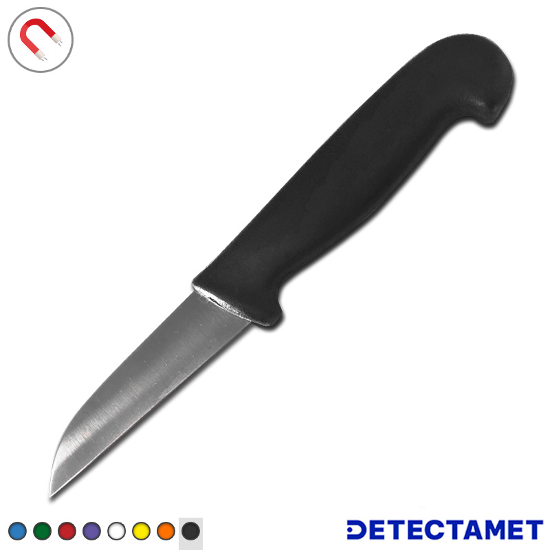 111138.090 Groentemes detecteerbaar recht lemmet 9 cm zwart