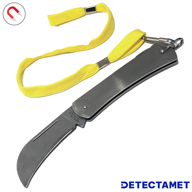 111157.000 Zakmes RVS met ophangoog-keycord gebogen lemmet 65 mm