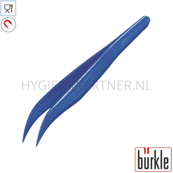 DE681001-30 Burkle pincet detecteerbaar puntig/schuin steriel PS 130 mm blauw