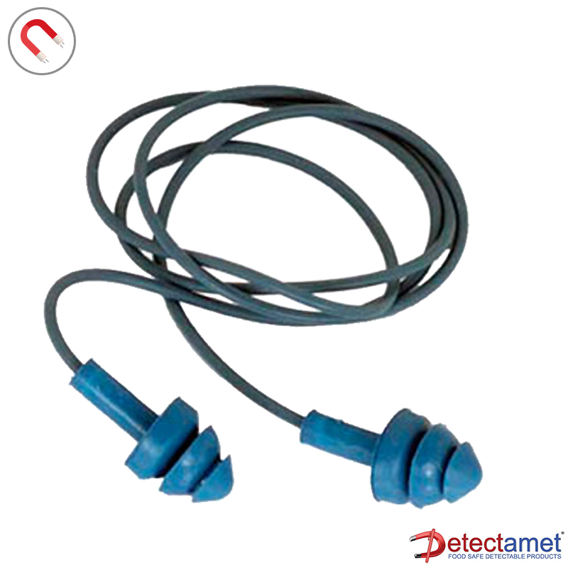 DE851004-30 Detectamet oorpluggen detecteerbaar 3 lamellen met koord blauw