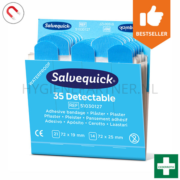 107147.000 Cederroth Salvequick 51030127 pleisters detecteerbaar blauw