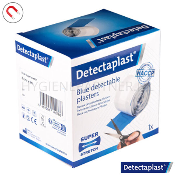 100049.000 Detectaplast 8256 Elastic pleisters detecteerbaar blauw 8 cm rol 5 meter