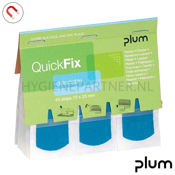 DE891066 Plum QuickFix 5513 pleisters detecteerbaar 72x25 mm blauw