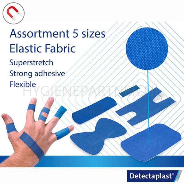 100051.000 Detectaplast 8142EPH Elastic pleisters detecteerbaar blauw 5 formaten