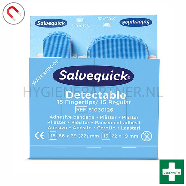 107148.000 Cederroth Salvequick 51030126 pleisters detecteerbaar blauw