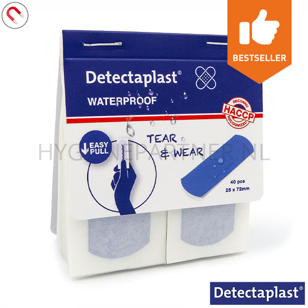 DE891109 Detectaplast 8141PD waterproof Tear&Wear pleisters detecteerbaar 25x72 mm
