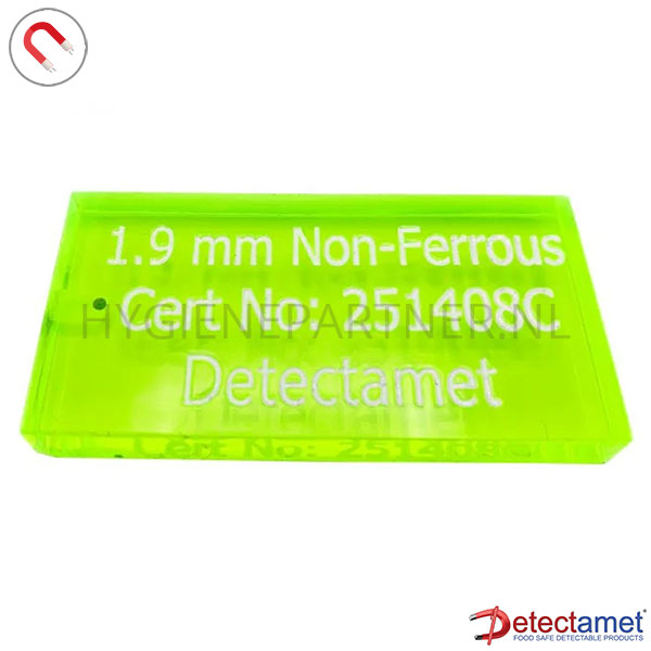DE911018 Detectamet metaaldetectie testkaart acryl NON FE groen