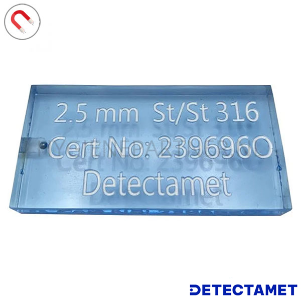111313.030 Detectamet metaaldetectie testkaart acryl RVS 316 blauw