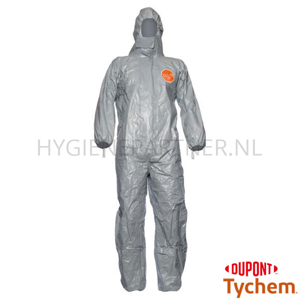 DI051012-92 DuPont Tychem 6000 F CHA5T wegwerpoverall met capuchon grijs