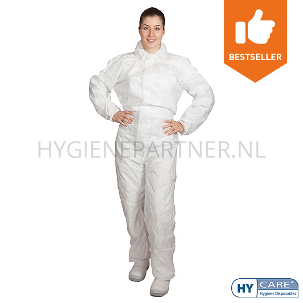 109344.050 Hycare wegwerpoverall met kraag wit maat 2XL