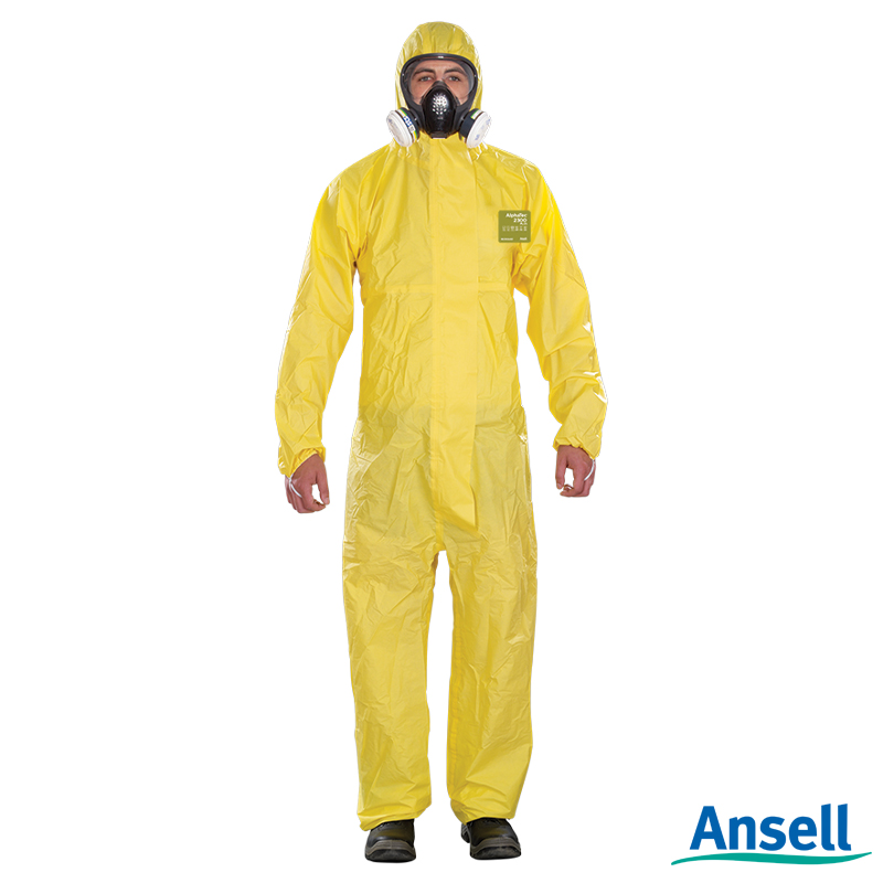 106332.060 Ansell AlphaTec 2300 PLUS Model 132 wegwerpoverall met capuchon geel