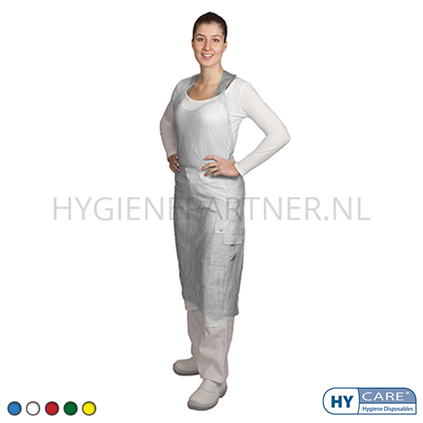 DI251009-50 Hycare disposable scheurschort polyethyleen 80x125 cm scheurbaar op blok wit